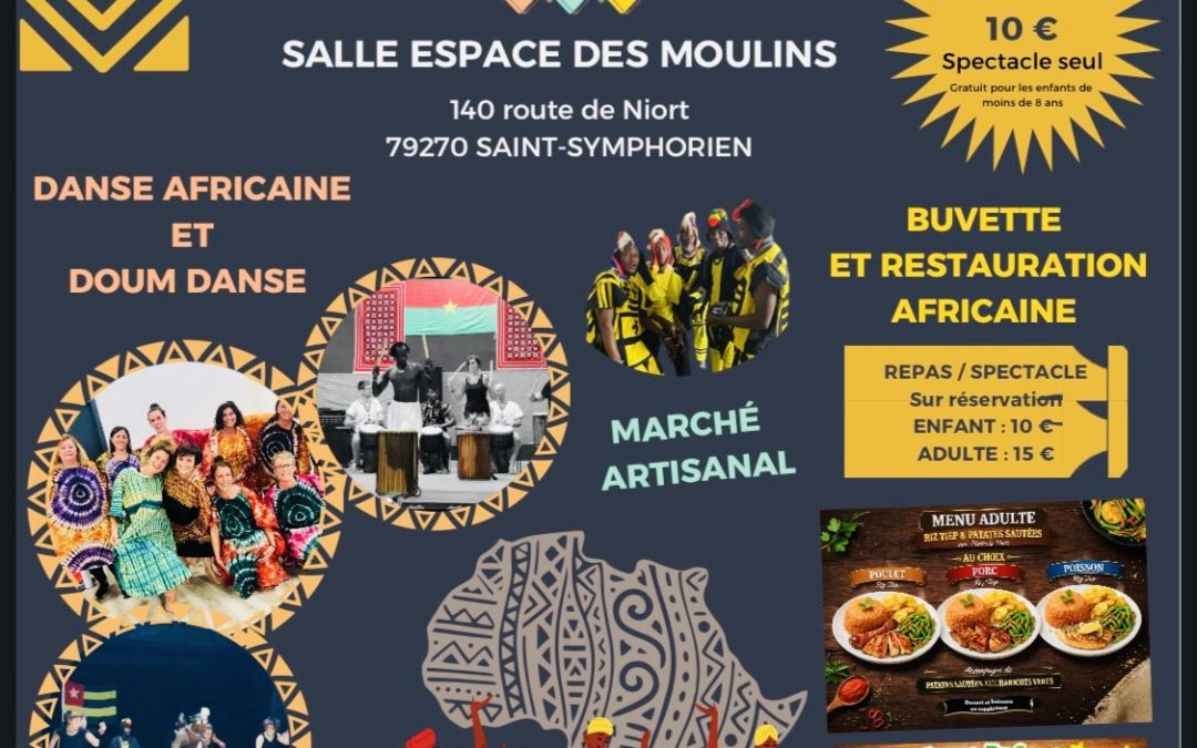 Soirée spectacle africain à Saint Symphorien (140 route de Niort)  – 20 juin 2026 !